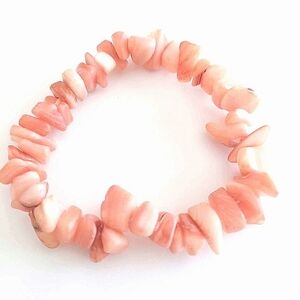 Vintage Natural Peach Stone Chip Stretch Bracelet